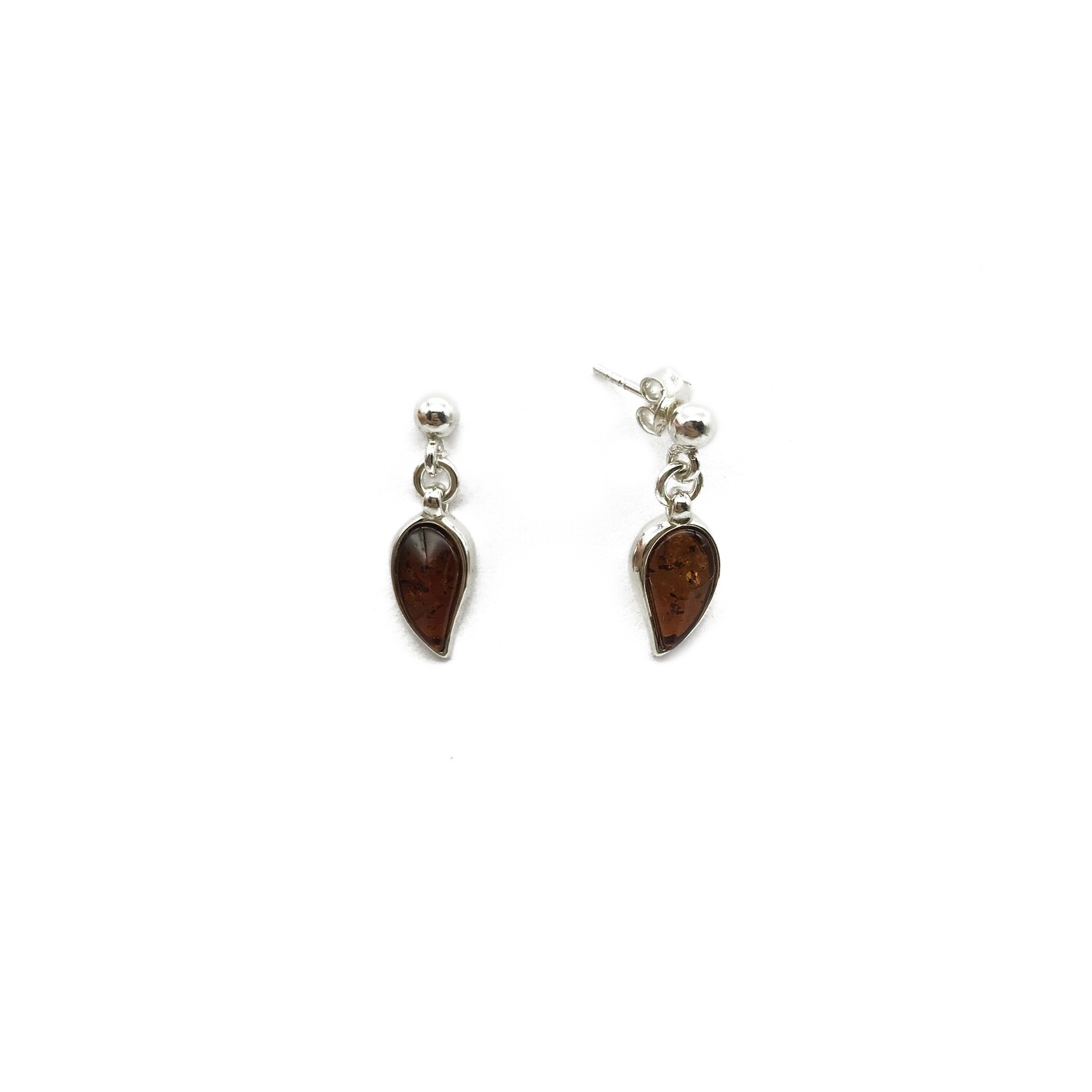 Silver and Amber Earrings