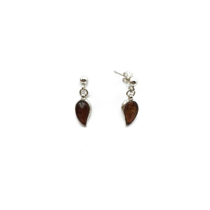 Silver and Amber Earrings