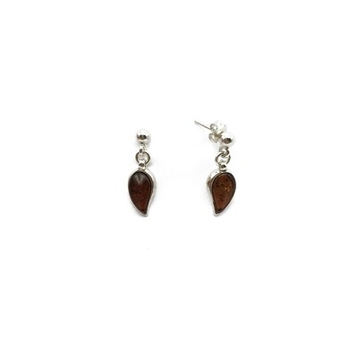 Silver and Amber Earrings