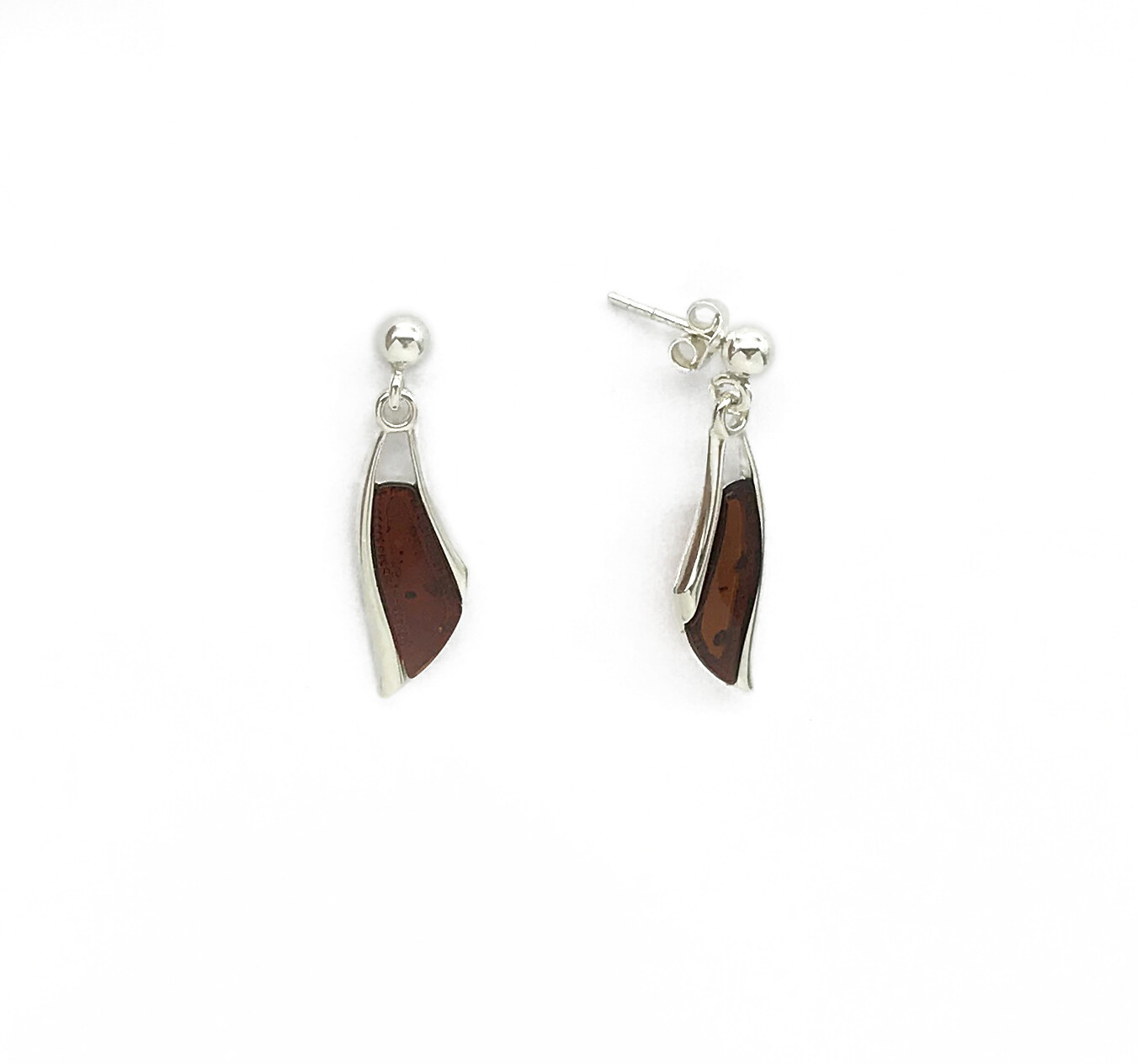 Silver and Amber Earrings