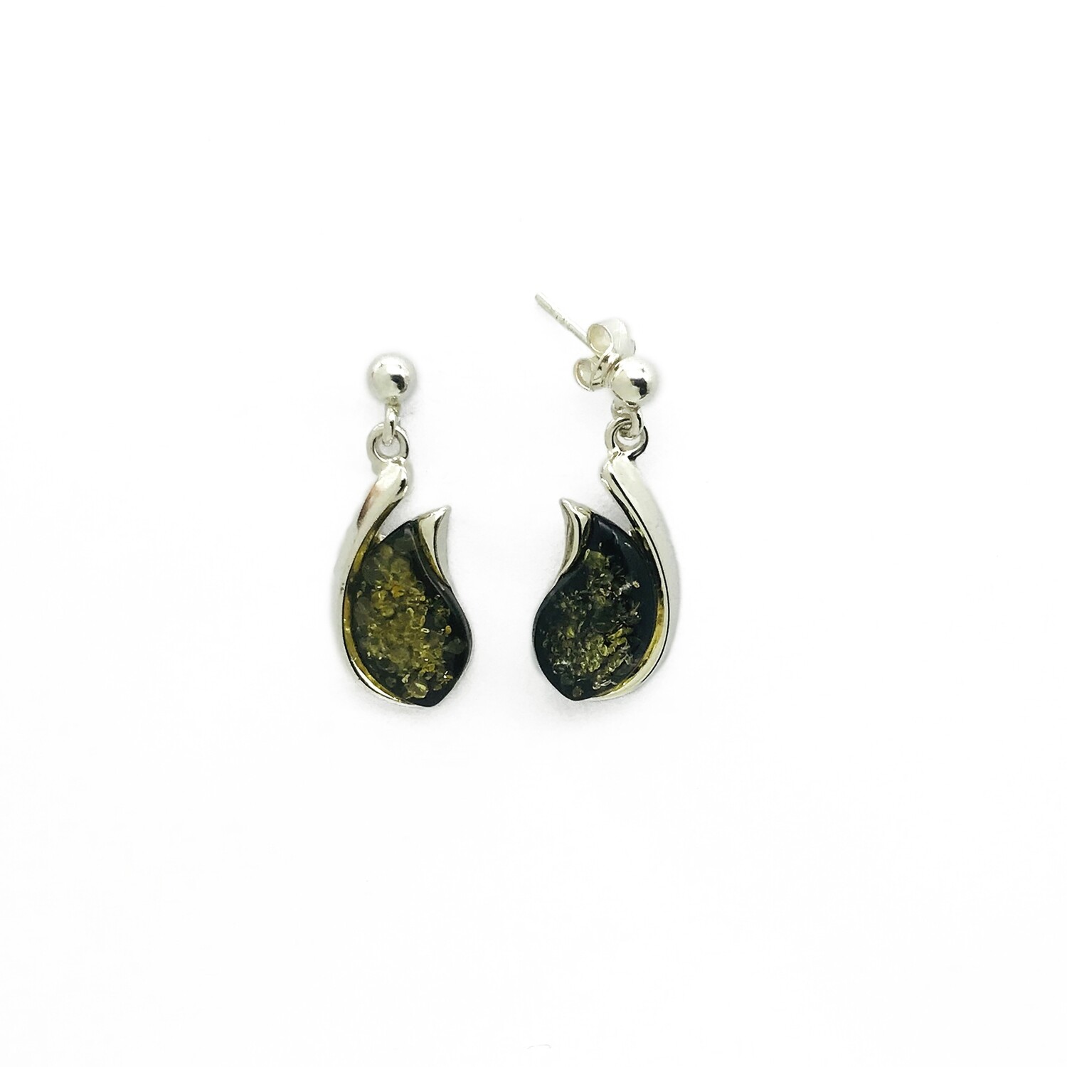 Silver and Amber Earrings