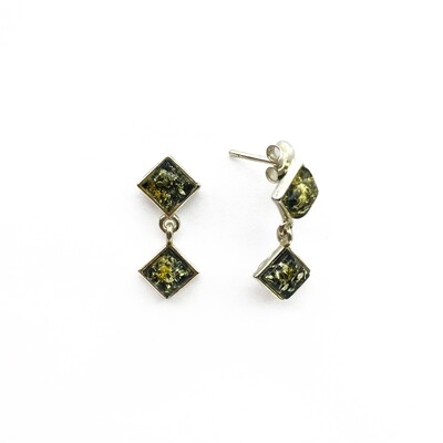 Silver and Amber Earrings