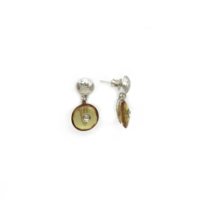 Silver and Amber Earrings