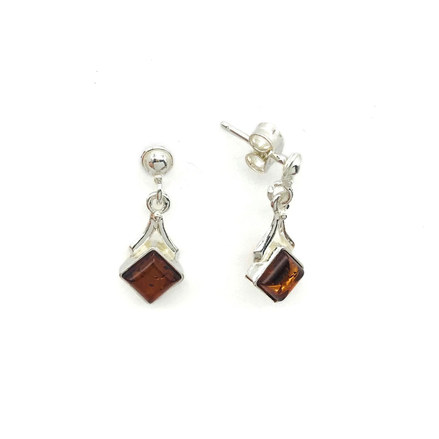 Silver and Amber Earrings