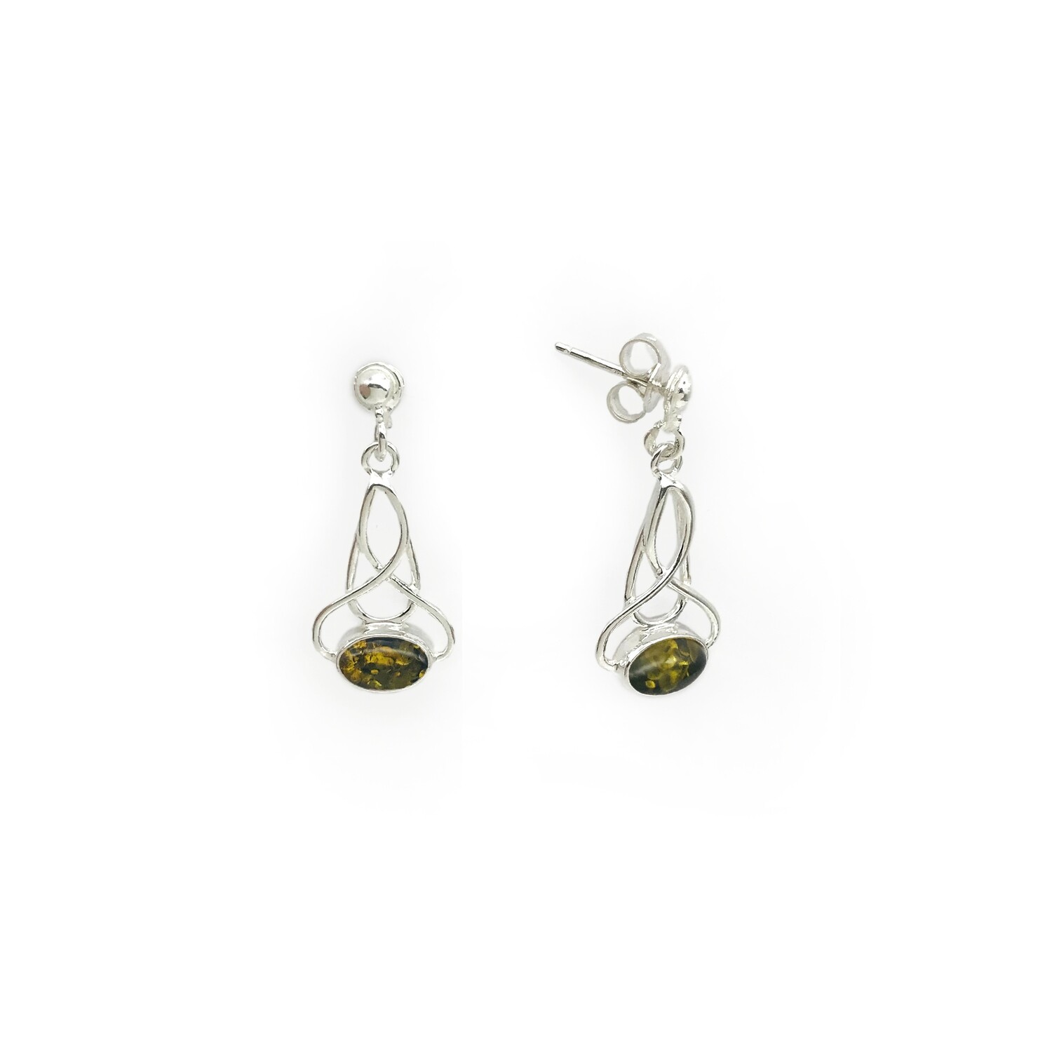 Silver and Amber Earrings