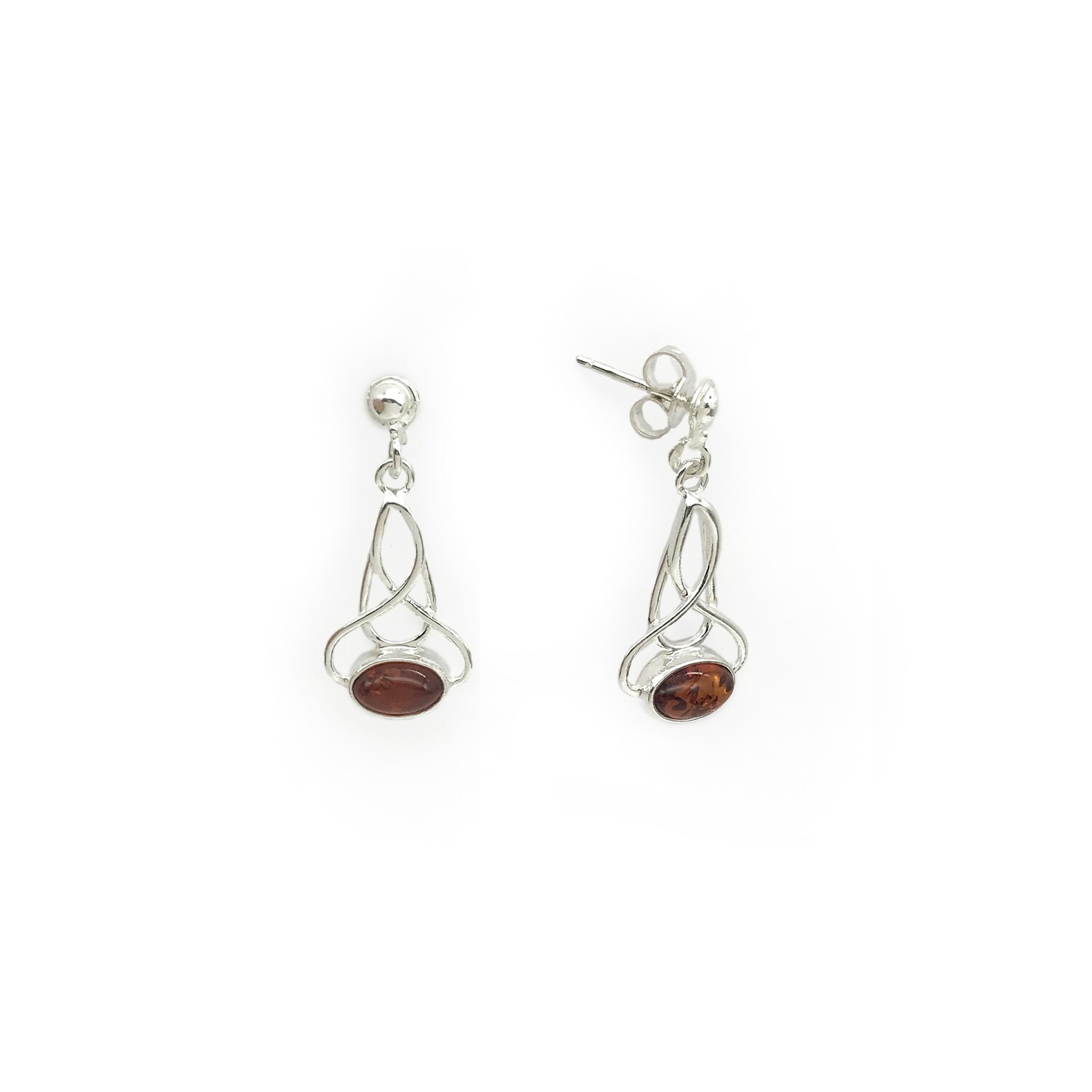 Silver and Amber Earrings