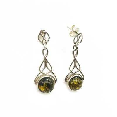 Silver and Amber Earrings