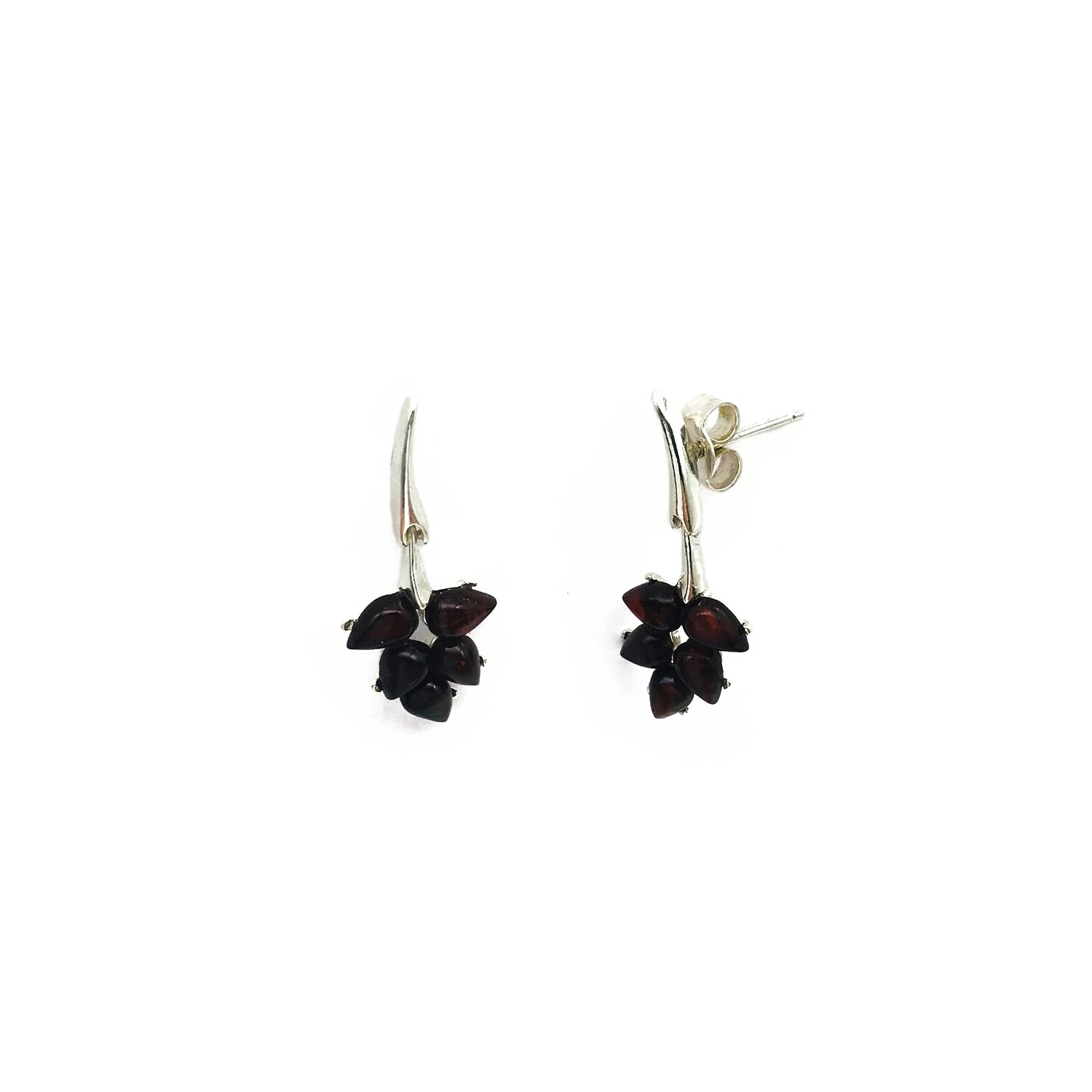 Silver and Amber Earrings