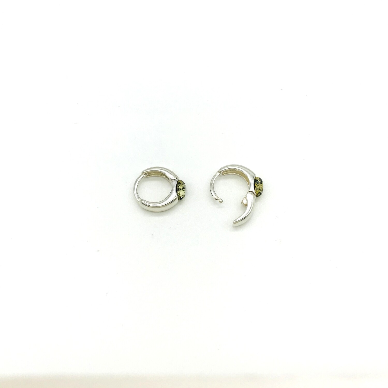 Silver and Amber Earrings