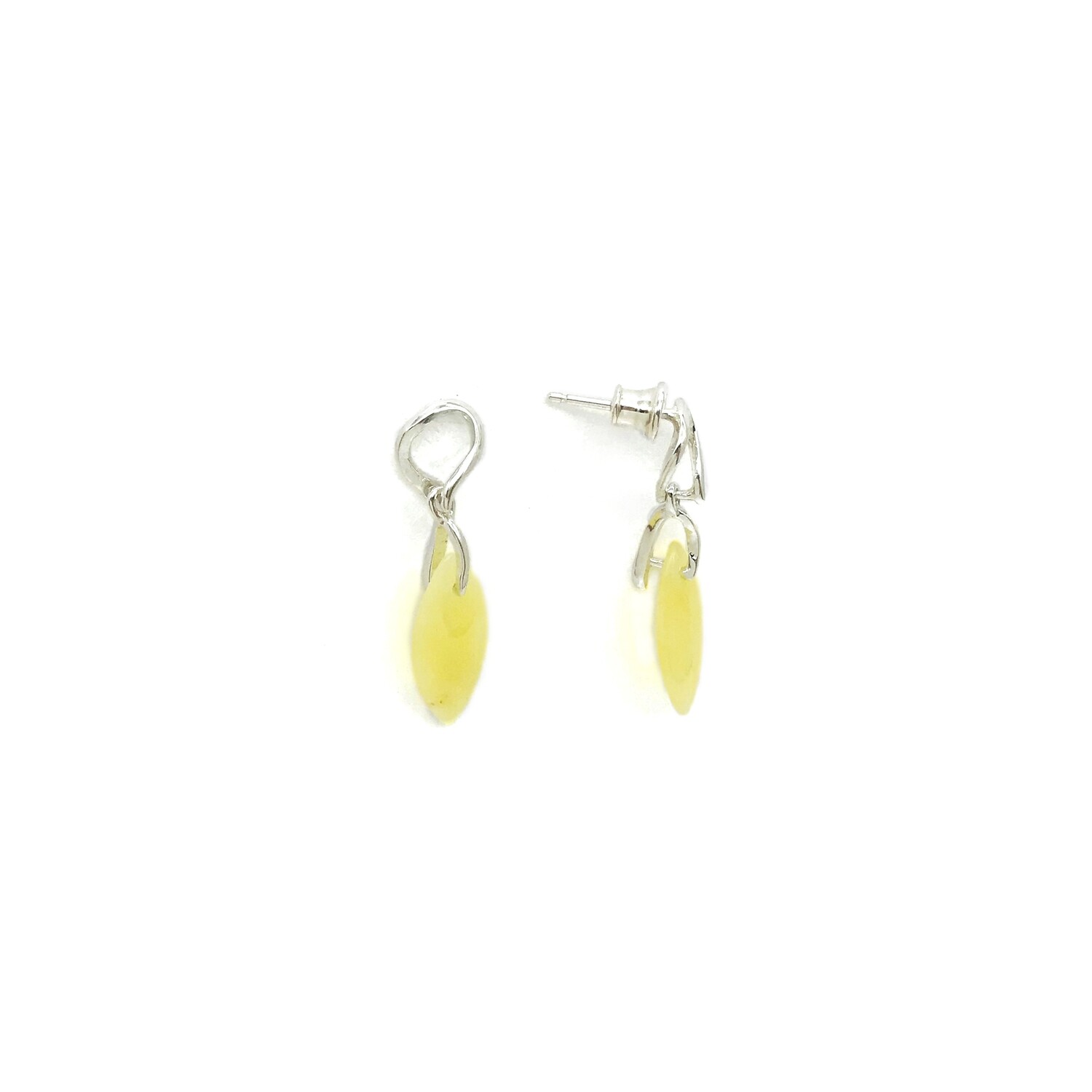 Silver and Amber Earrings