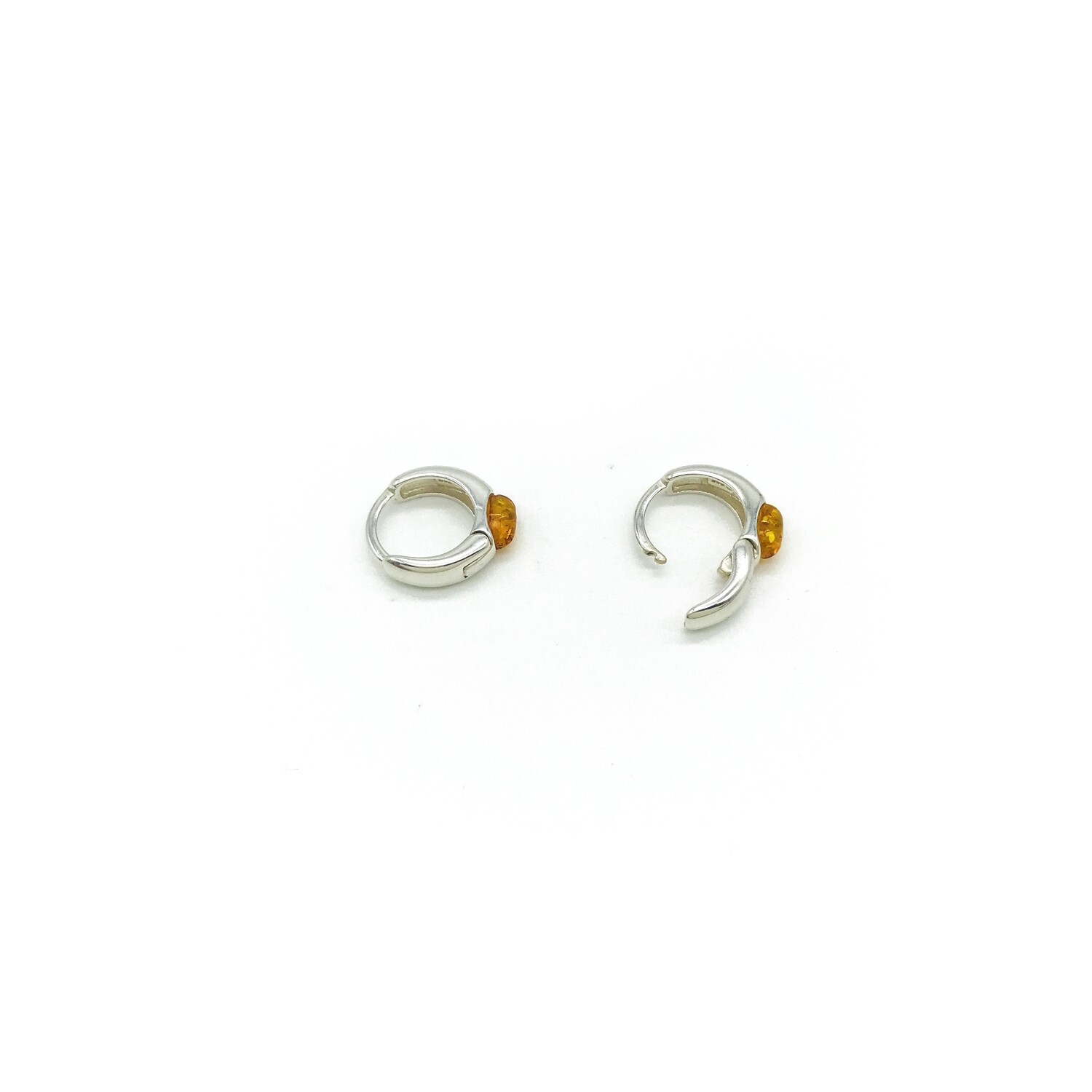 Silver and Amber Earrings - Studs