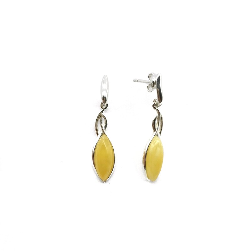 Silver and Amber Earrings