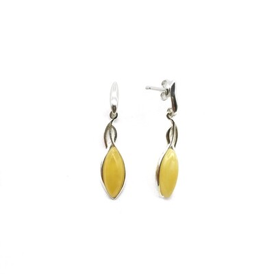 Silver and Amber Earrings