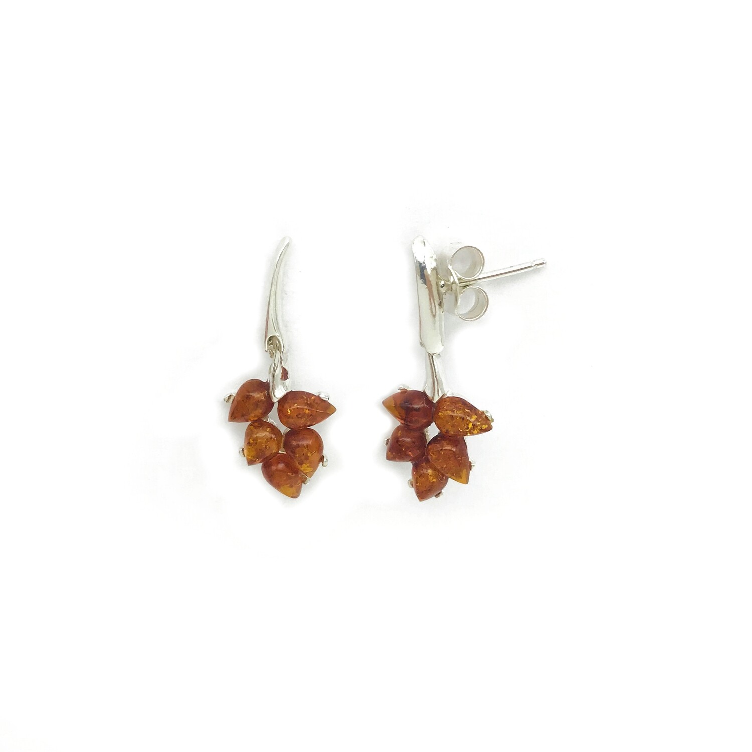 Silver and Amber Earrings