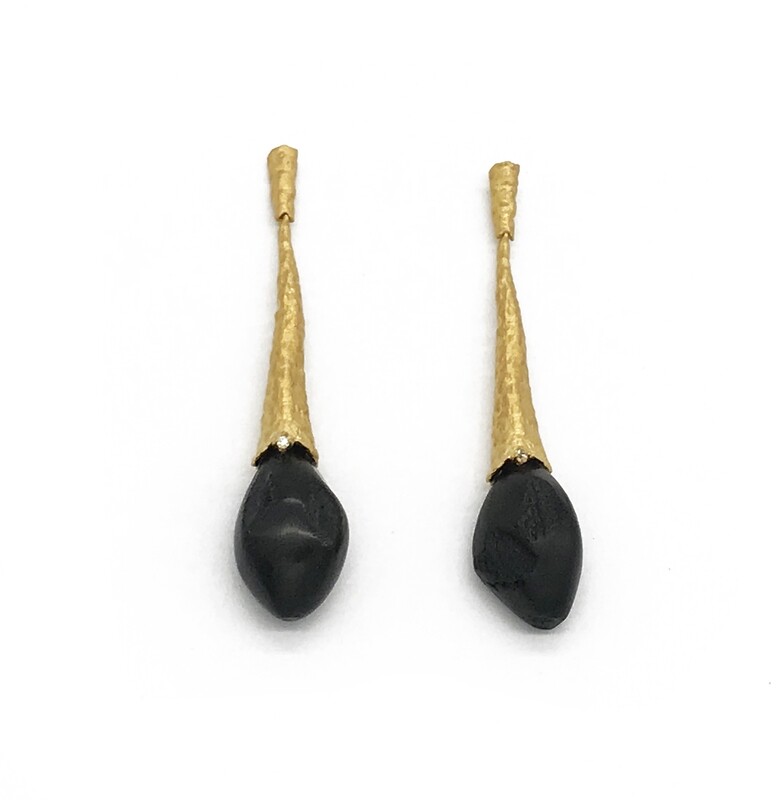 Silver and Amber Earrings