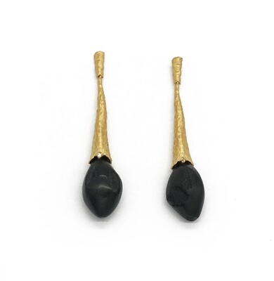 Silver and Amber Earrings