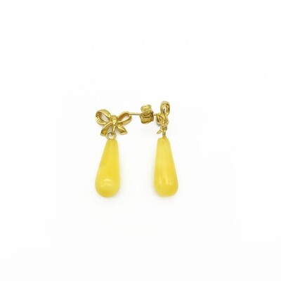 Silver and Amber Earrings