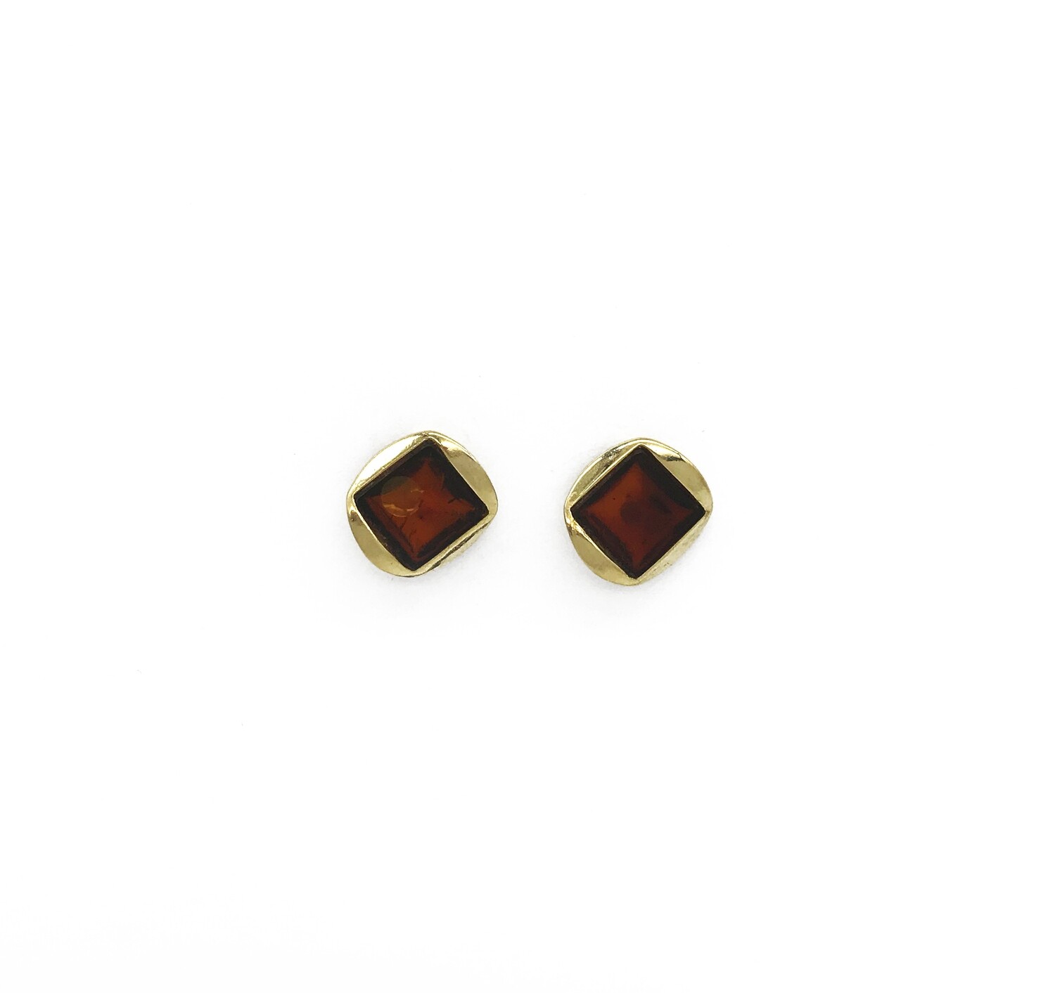Silver and Amber Earrings - Studs