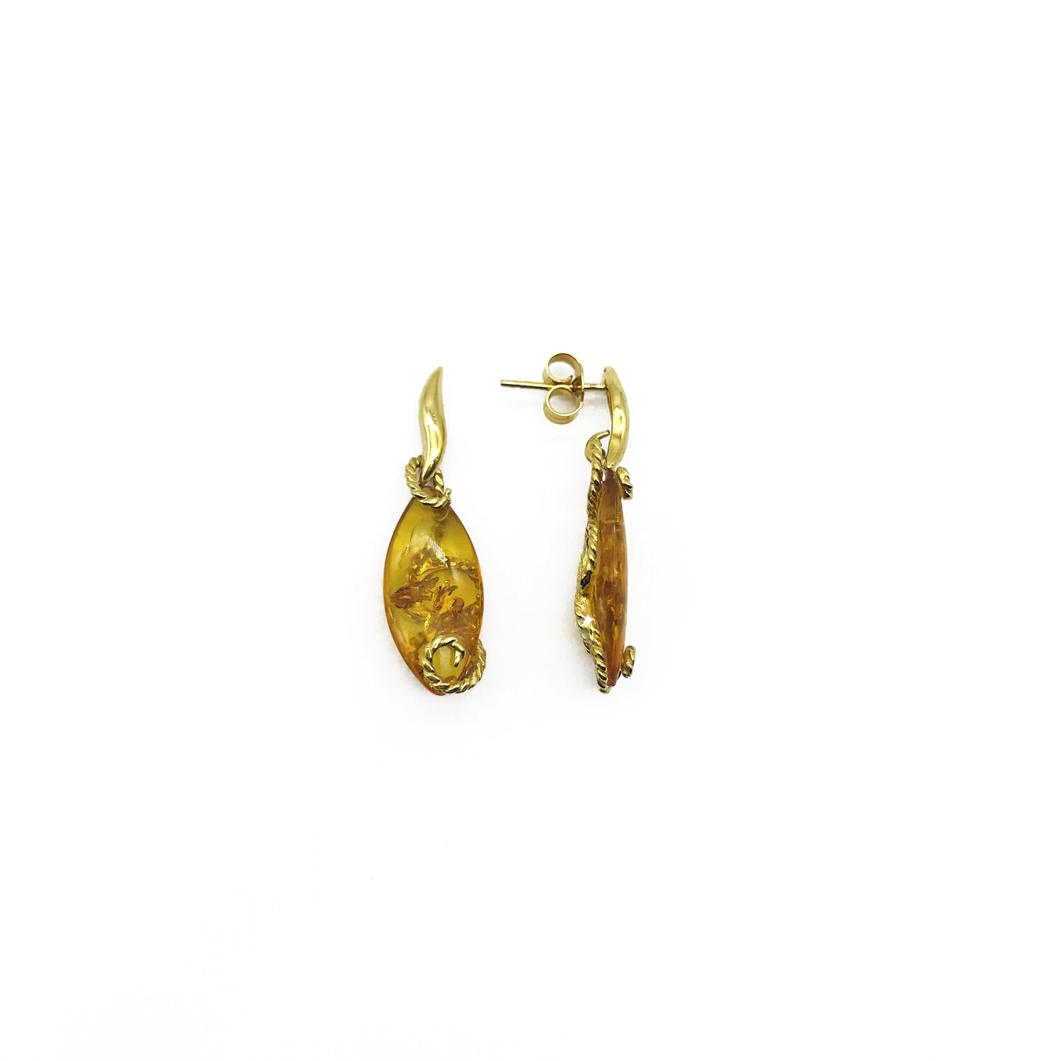Silver and Amber Earrings