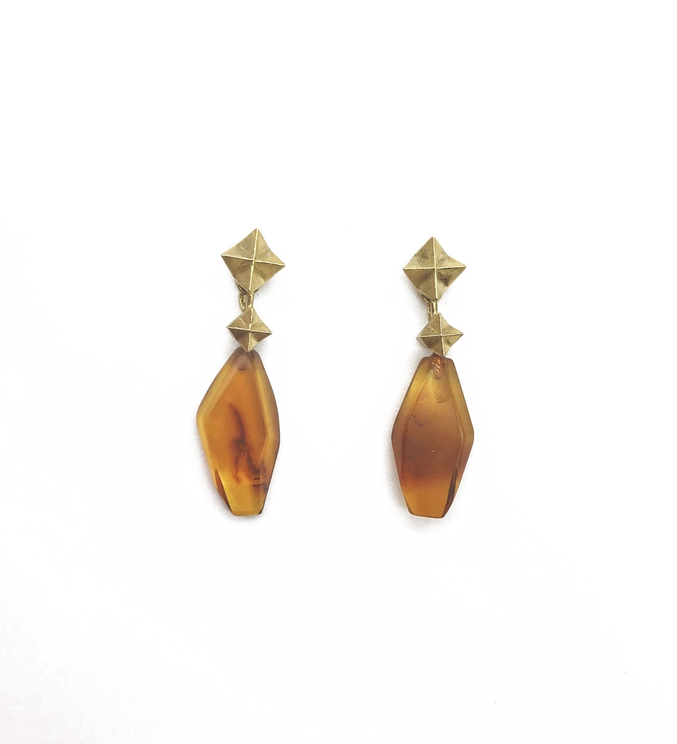Silver and Amber Earrings