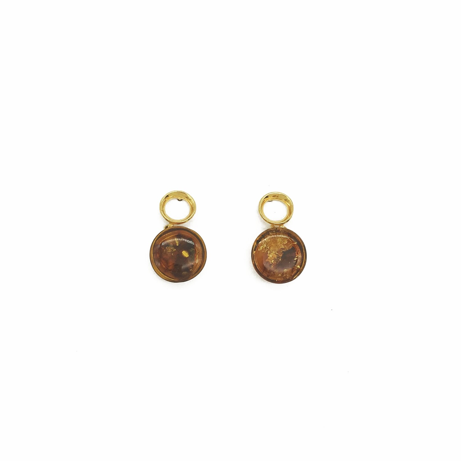Silver and Amber Earrings - Studs