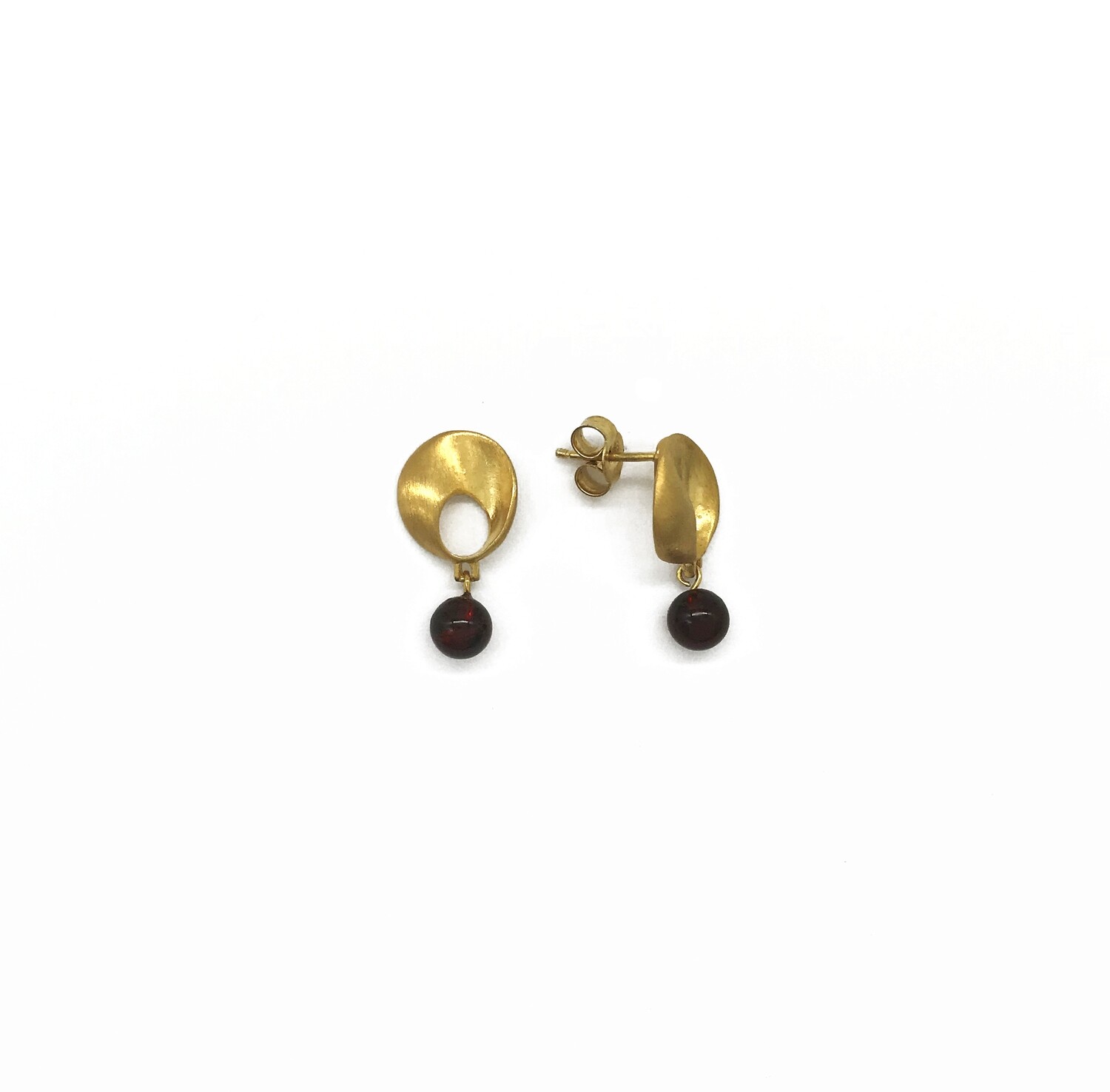 Silver and Amber Earrings