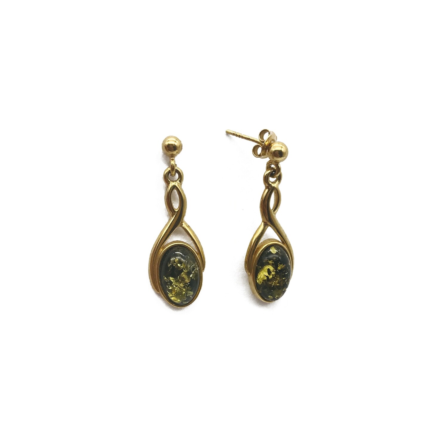 Silver and Amber Earrings