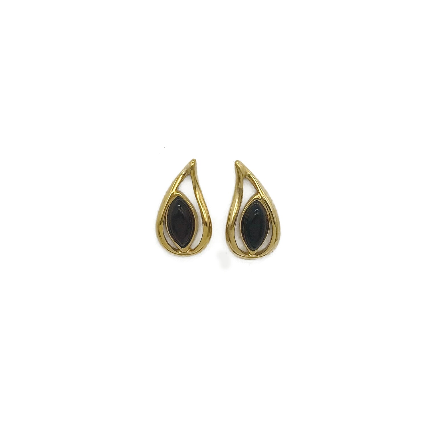 Silver and Amber Earrings - Studs