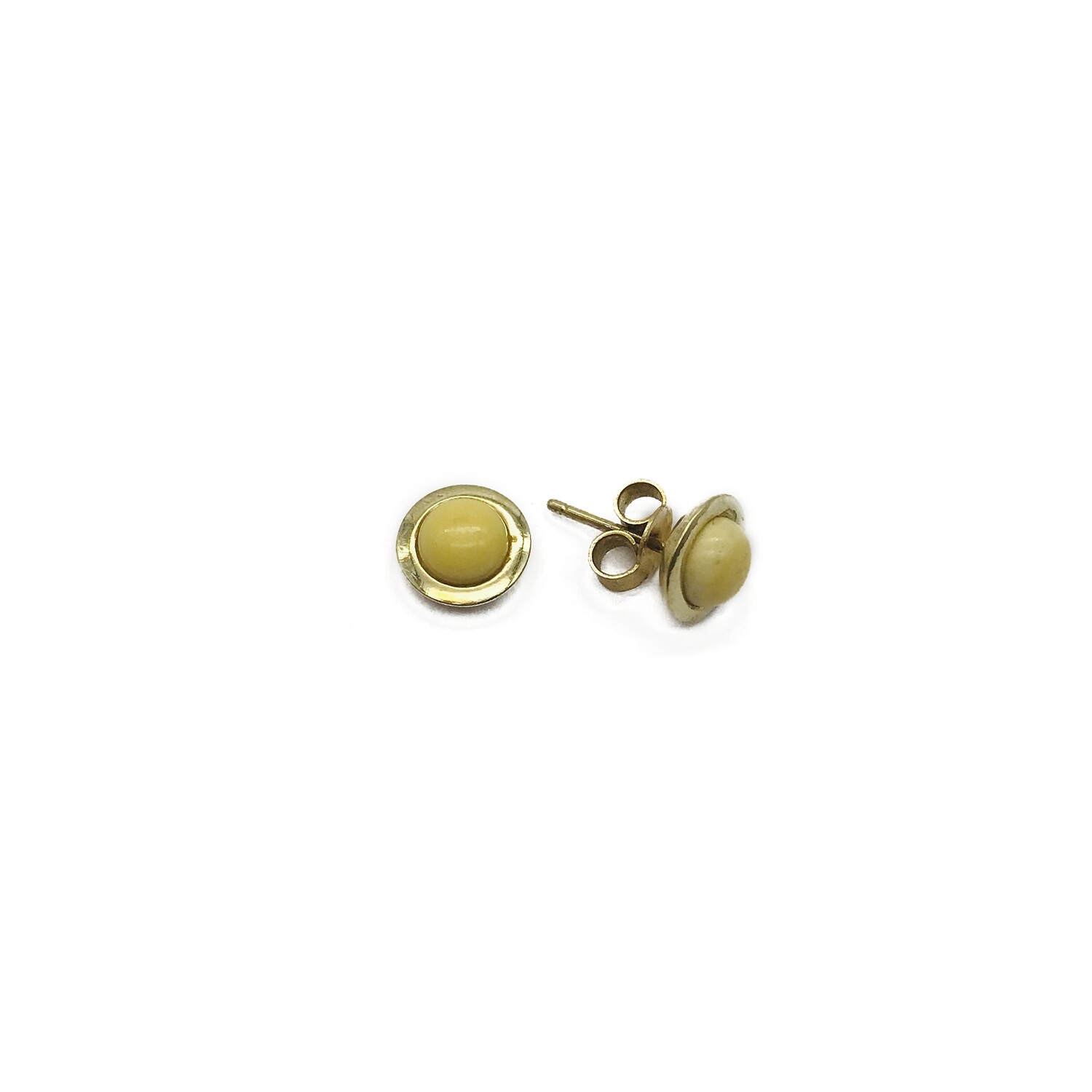 Silver and Amber Earrings - Studs