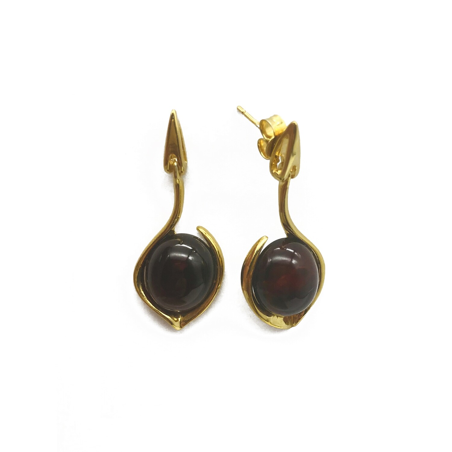 Silver and Amber Earrings