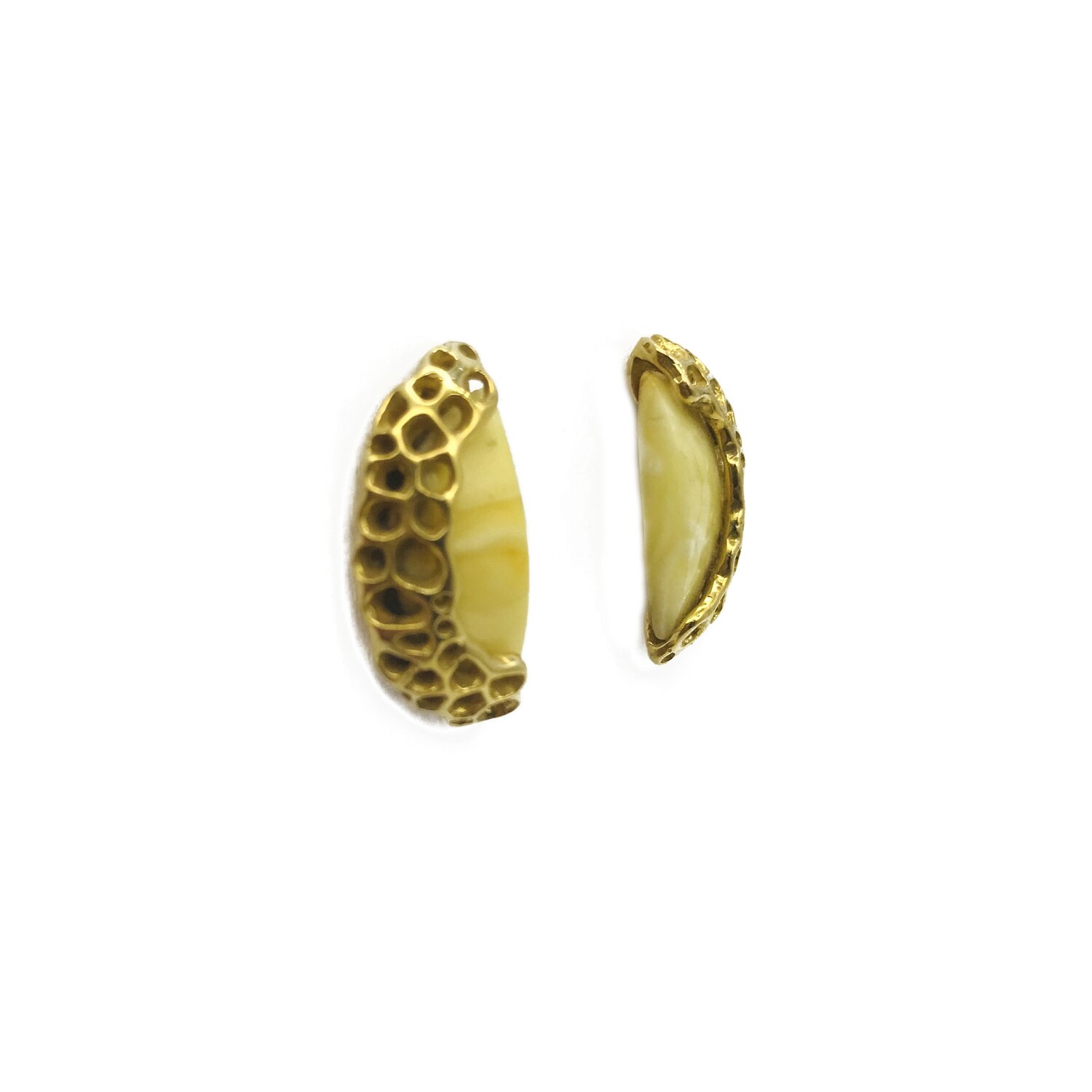 Silver and Amber Earrings - Studs