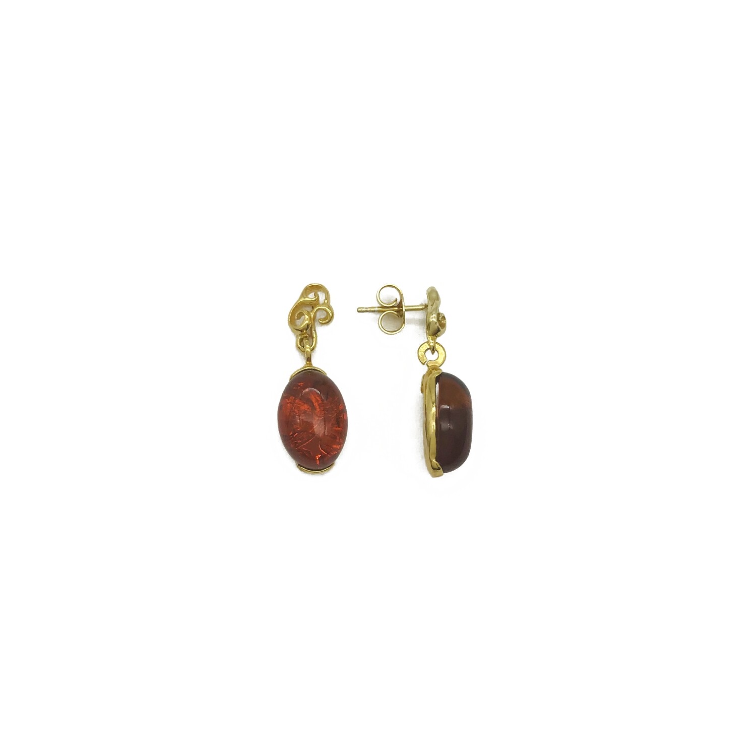Silver and Amber Earrings