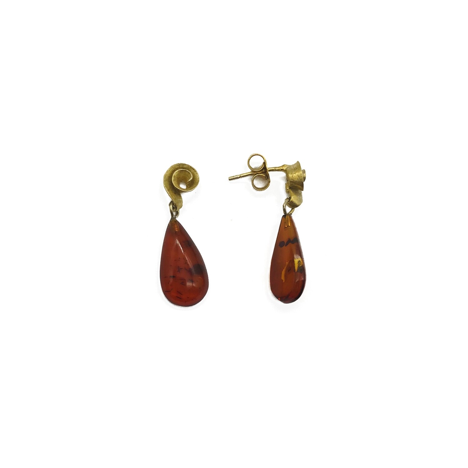 Silver and Amber Earrings