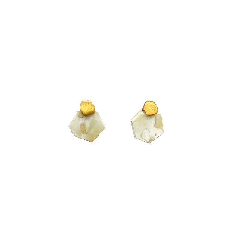 Silver and Amber Earrings - Studs