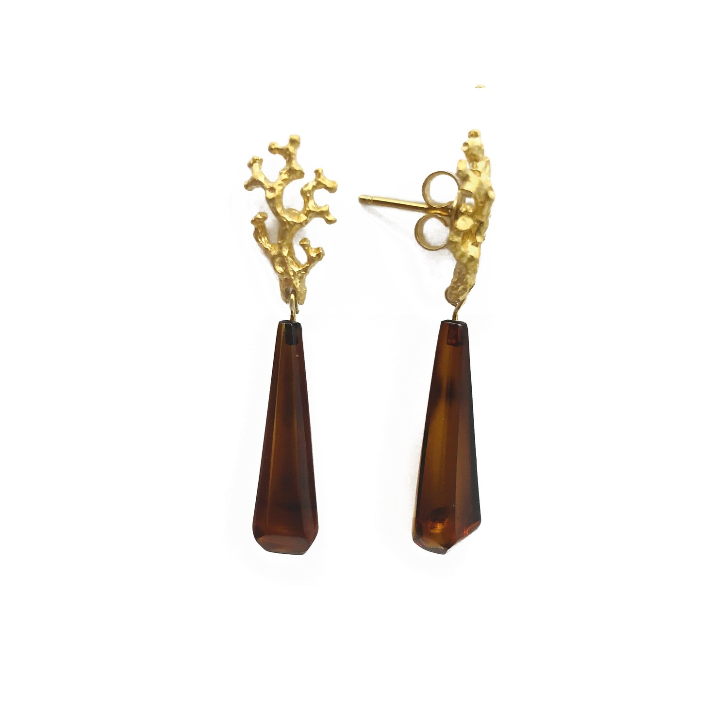 Silver and Amber Earrings