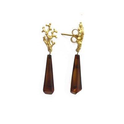 Silver and Amber Earrings