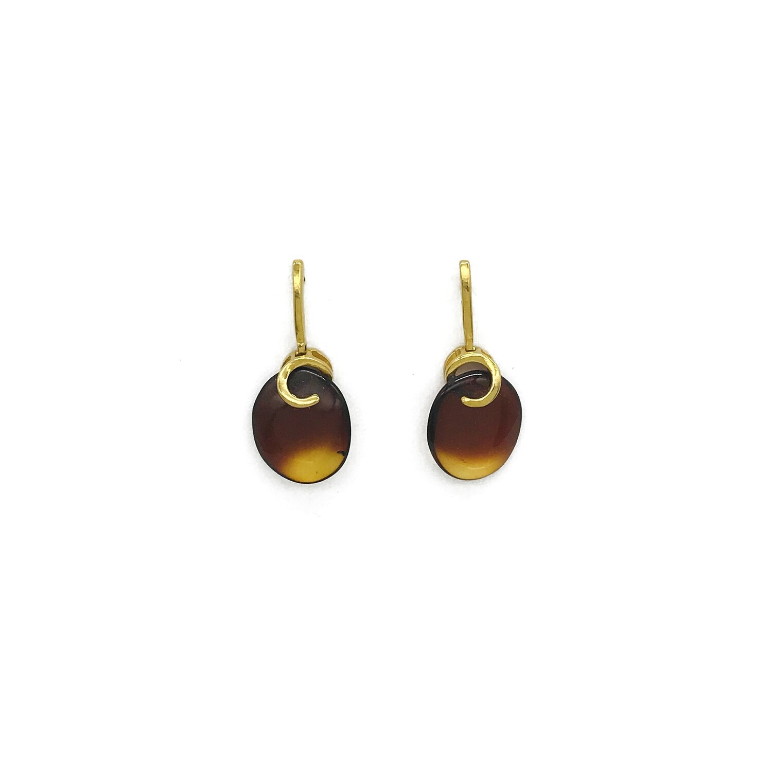 Silver and Amber Earrings
