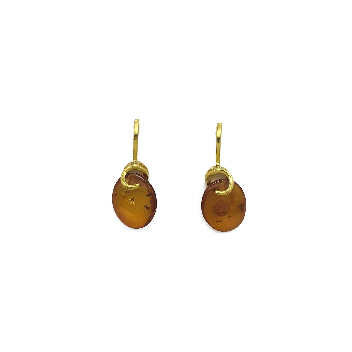 Silver and Amber Earrings