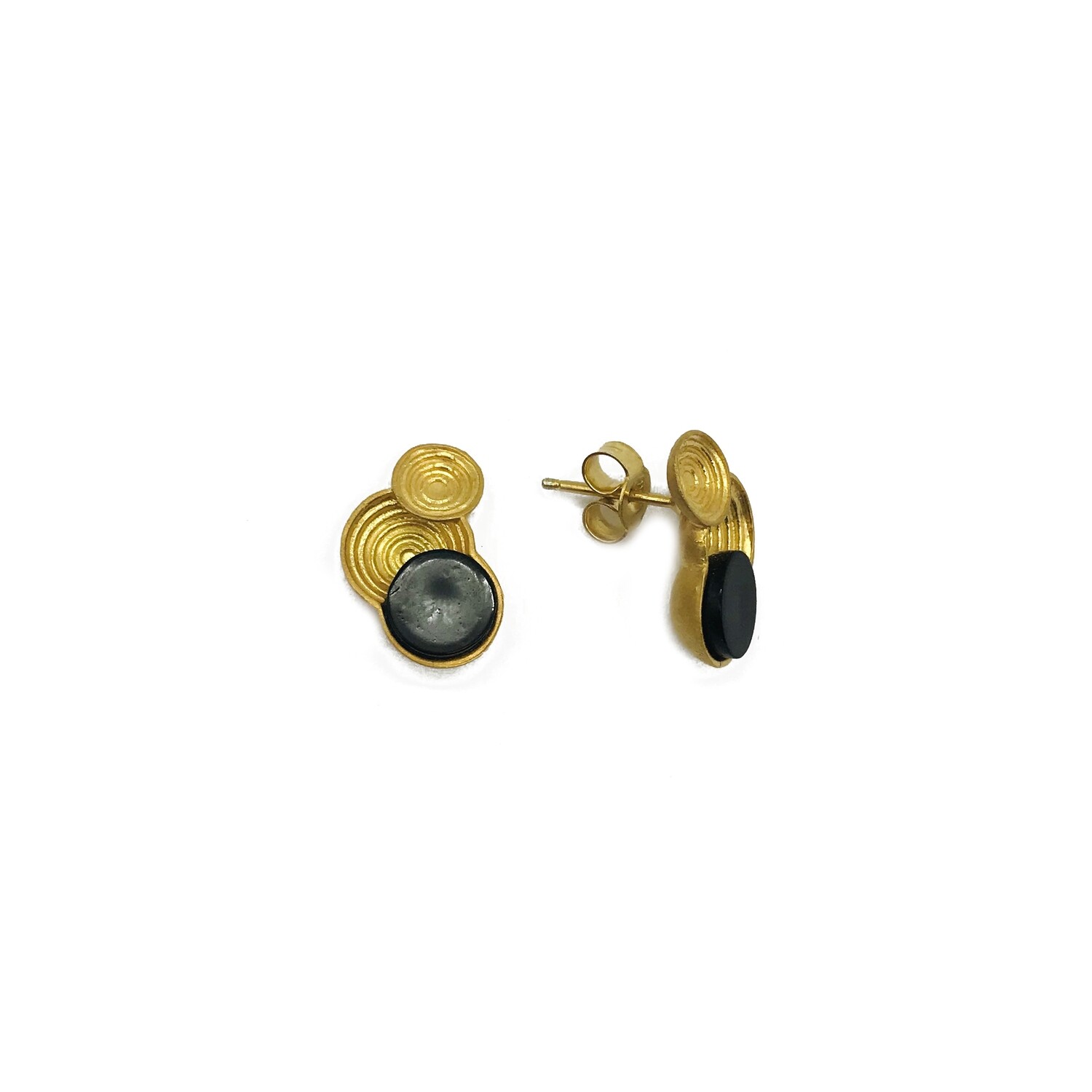 Silver and Amber Earrings - Studs
