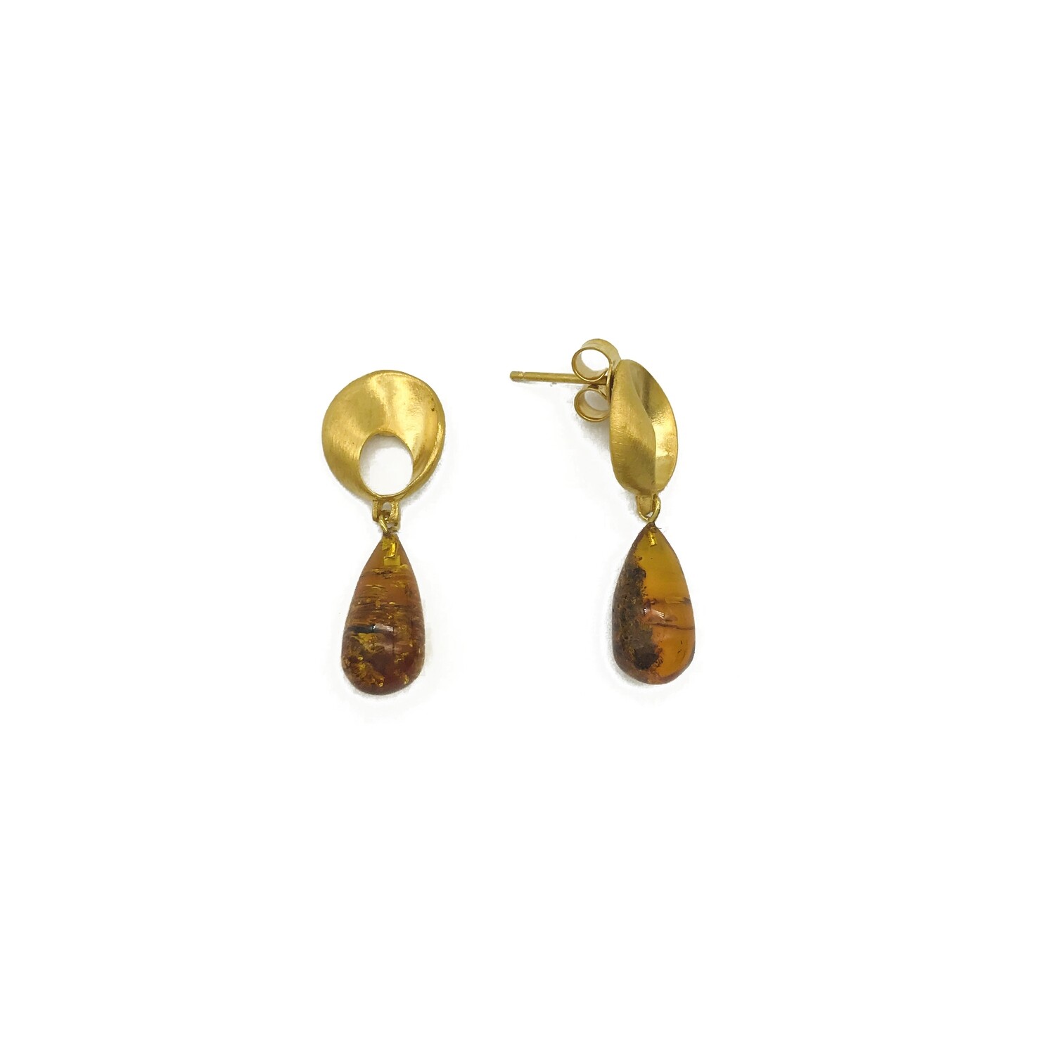 Silver and Amber Earrings