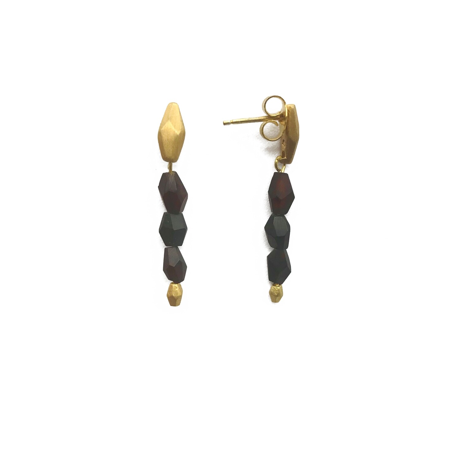 Silver and Amber Earrings