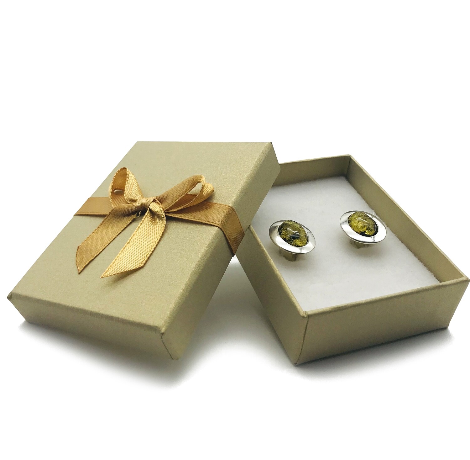Silver and Amber Cufflinks