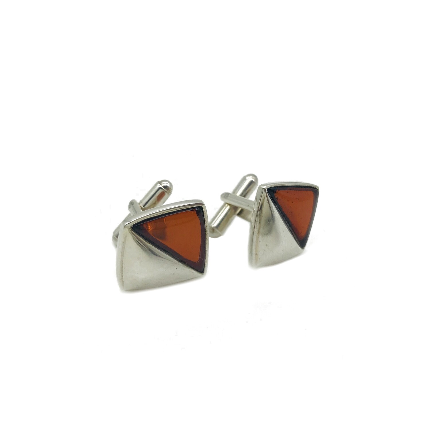 Silver and Amber Cufflinks