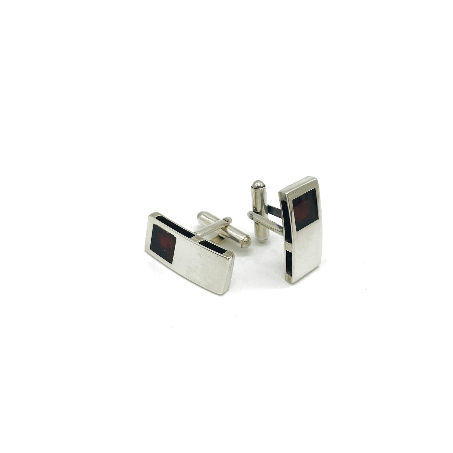 Silver and Amber Cufflinks