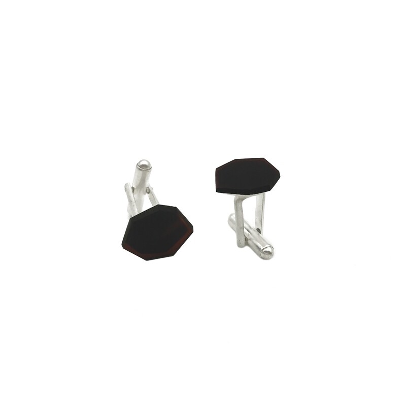 Silver and Amber Cufflinks