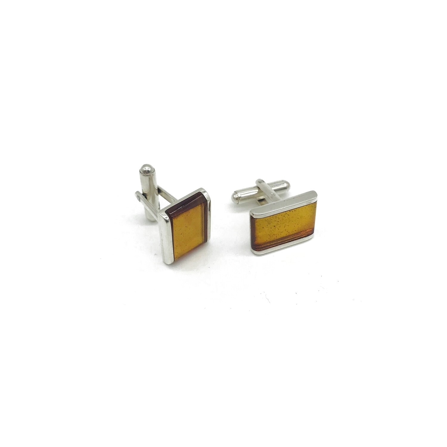 Silver and Amber Cufflinks