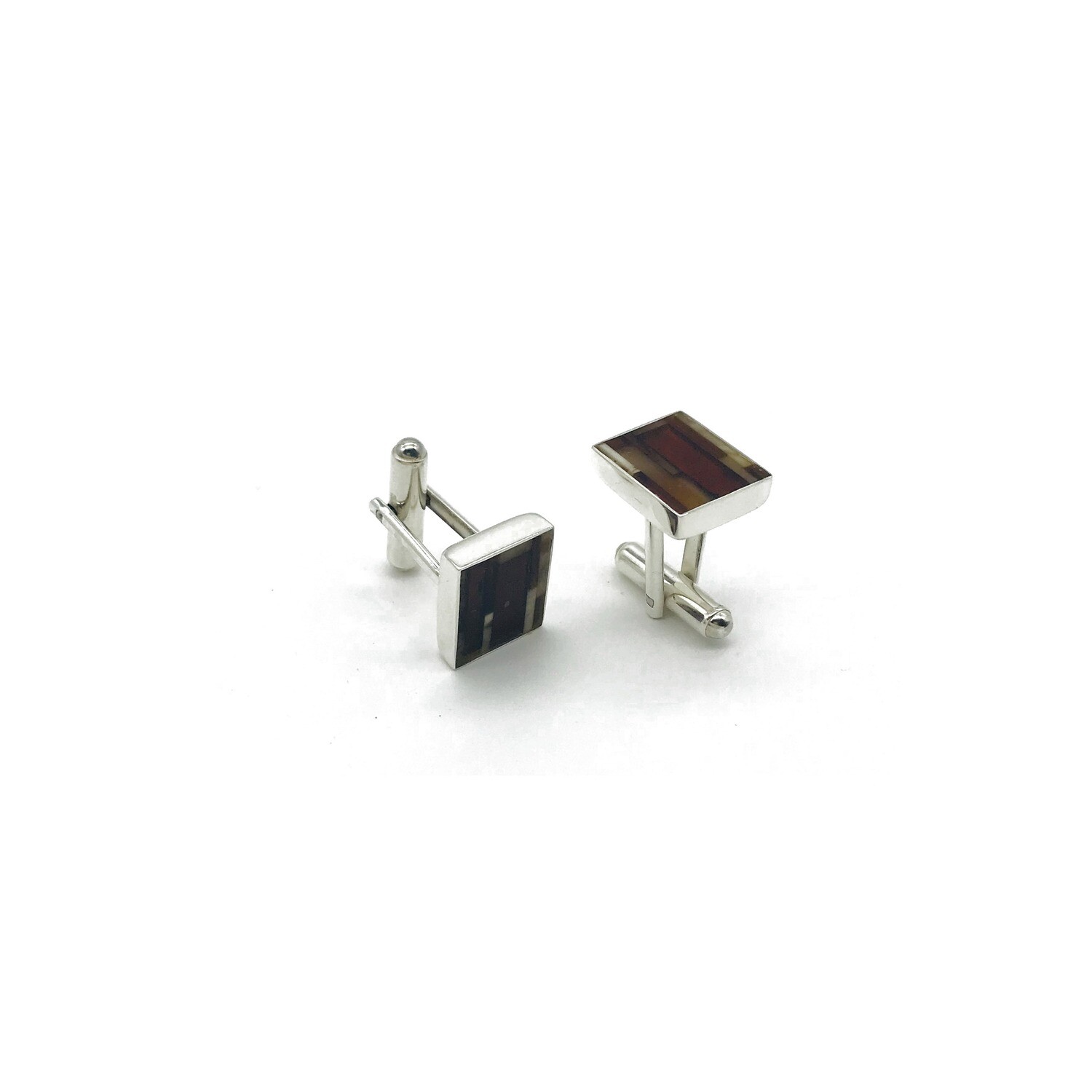 Silver and Amber Cufflinks