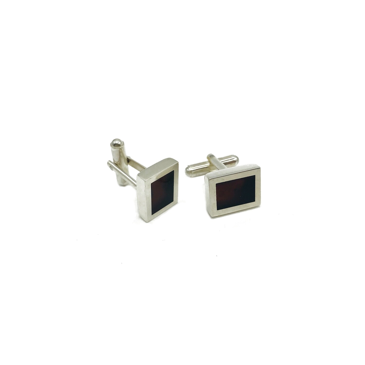 Silver and Amber Cufflinks