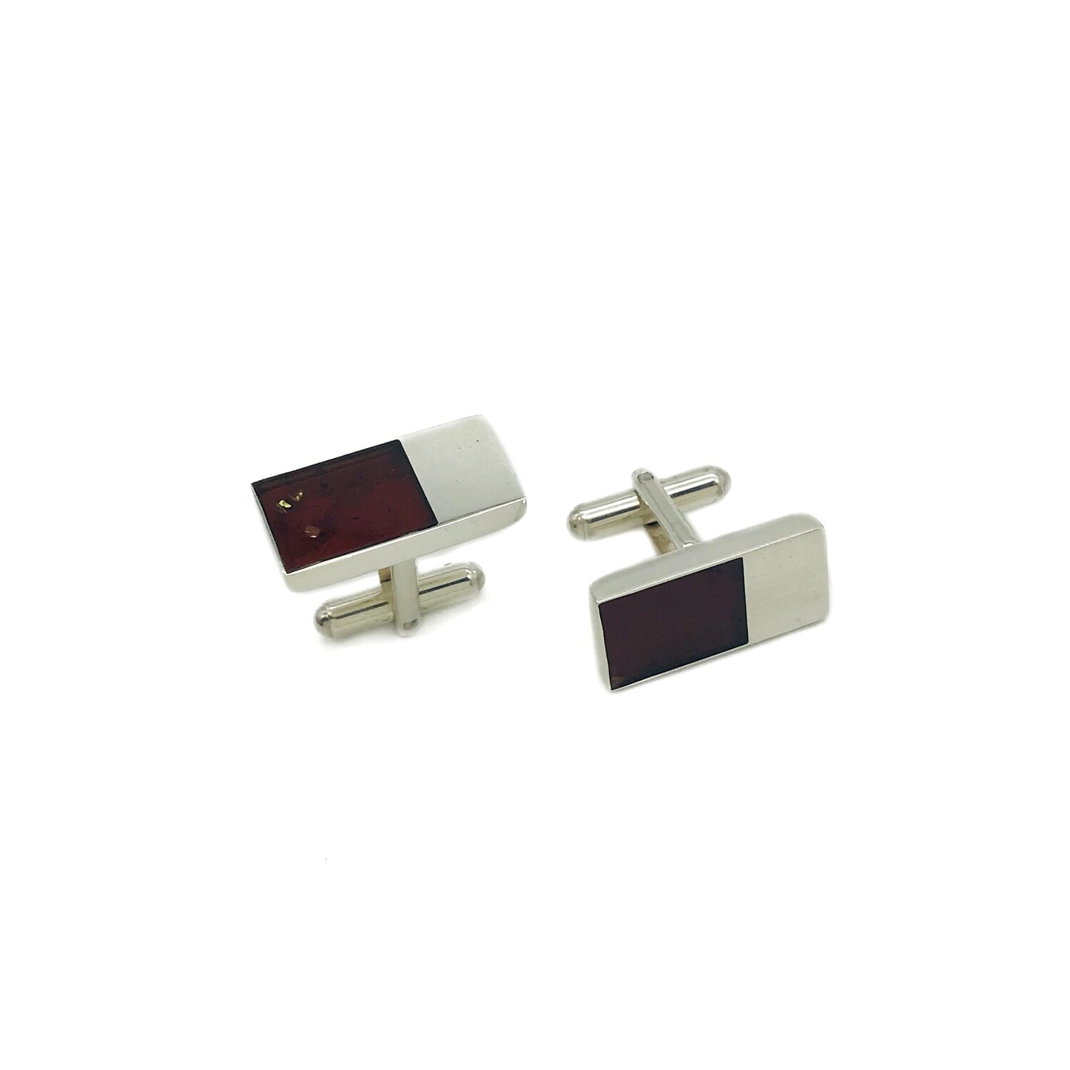 Silver and Amber Cufflinks
