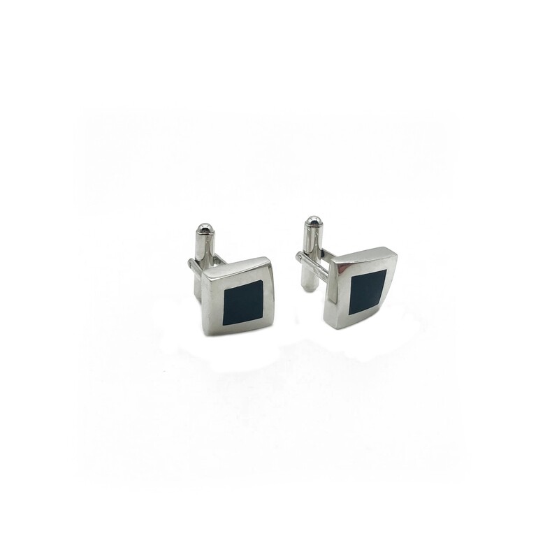Silver and Onyks Cufflinks